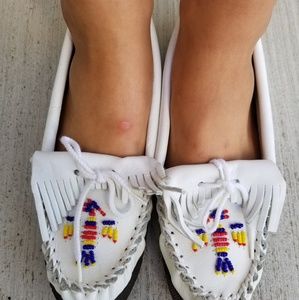 #25 Leather Beaded Moccasins